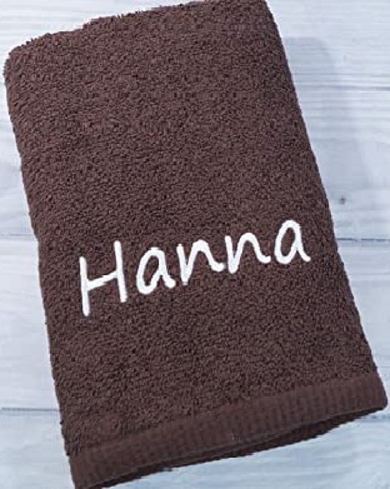 Handtuch mit Namen – Braun – 50×100
