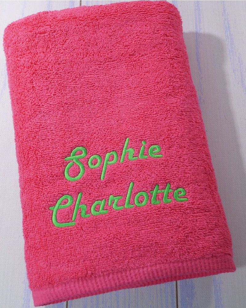 Handtuch mit Namen – Warm – Pink – 50×100