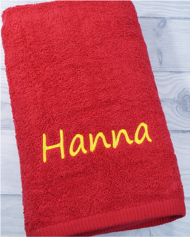 Handtuch mit Namen – Rot – 50×100