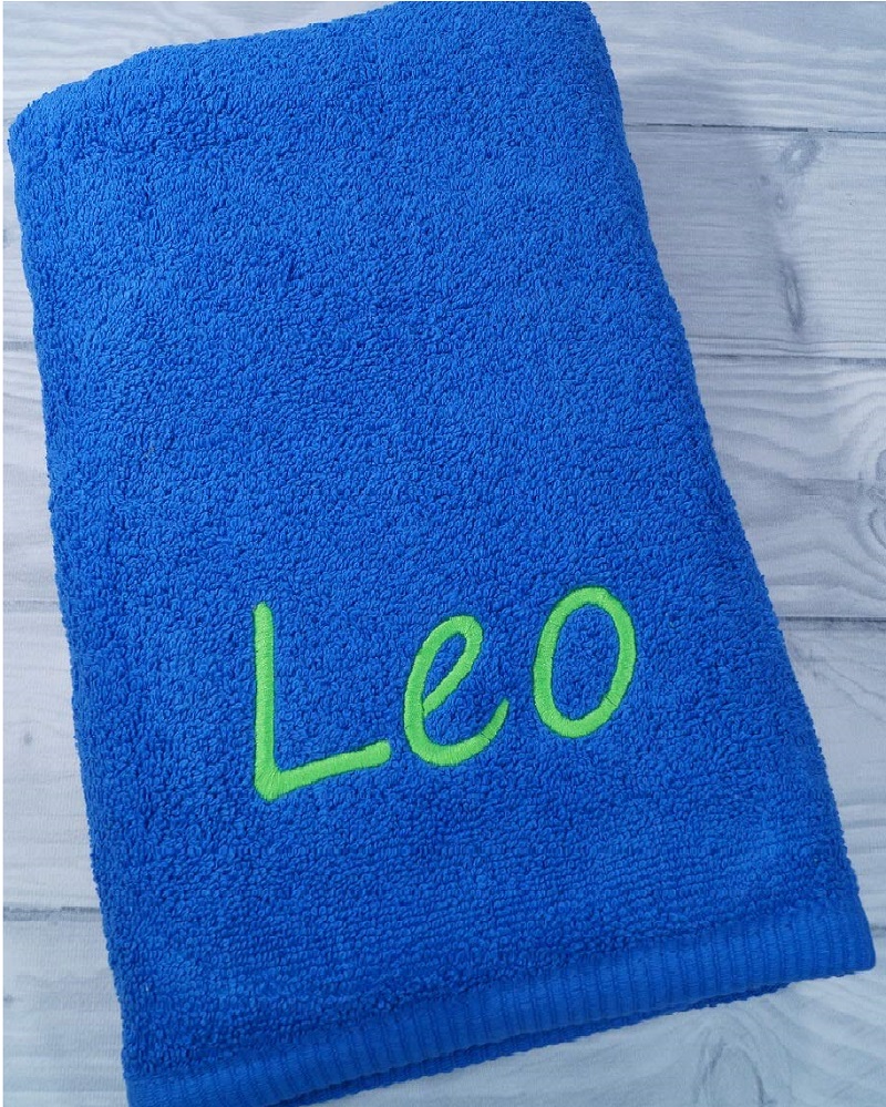 Handtuch mit Namen – Blau – 50×100