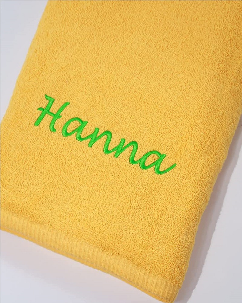 Handtuch mit Namen – Gelb – 50×100