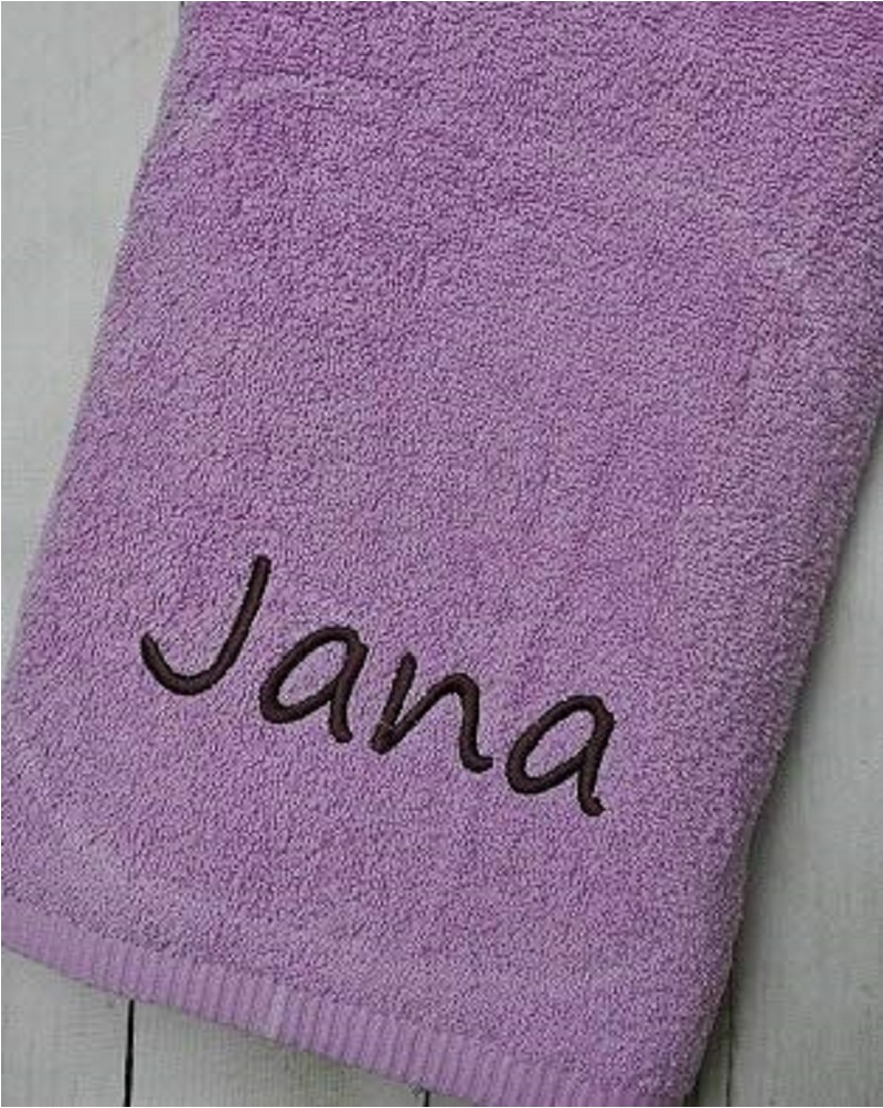 Handtuch mit Namen – Lila – 50×100