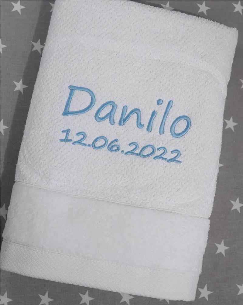 Handtuch mit Namen – Weiß – 30×50