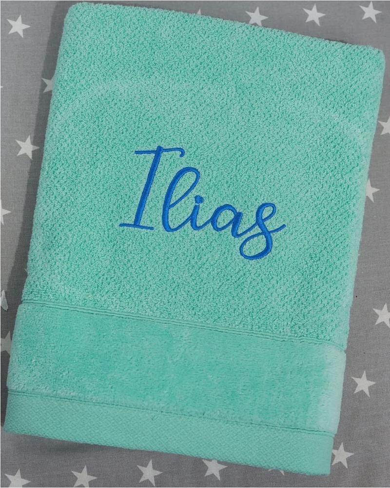 Handtuch mit Namen – Minze – 50×90
