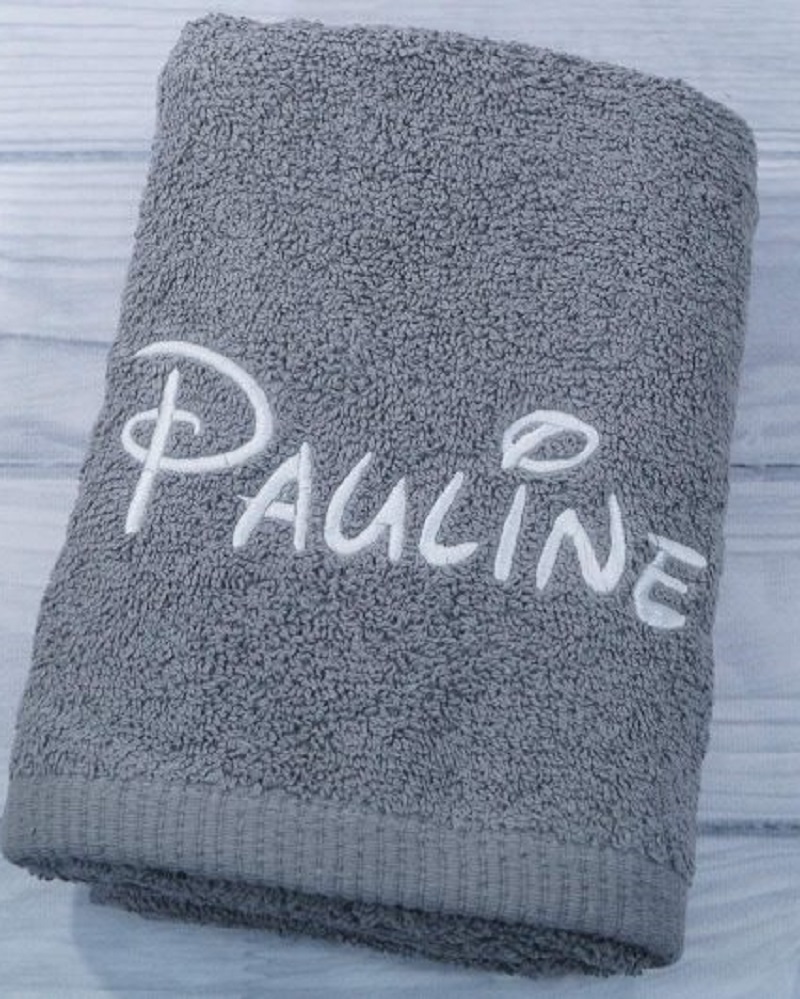 Handtuch mit Namen – Grau – 30×50