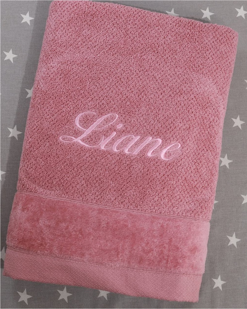 Handtuch mit Namen – Rosa – 50×90
