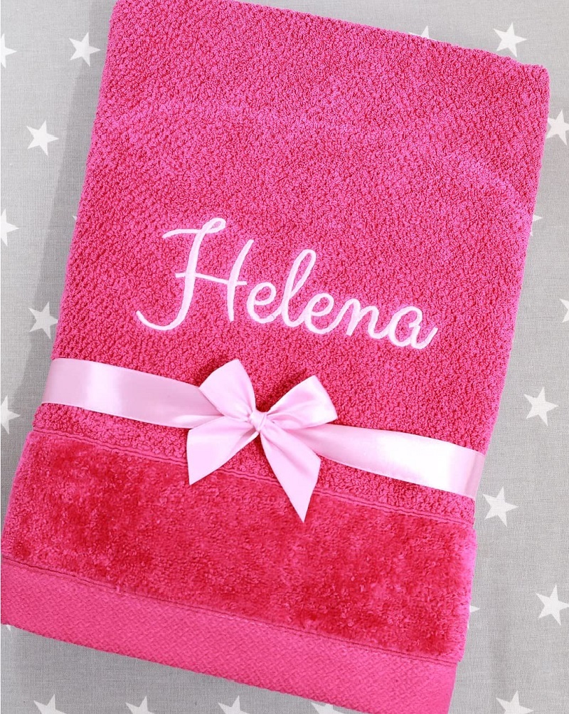 Handtuch mit Namen – Pink – 50×90