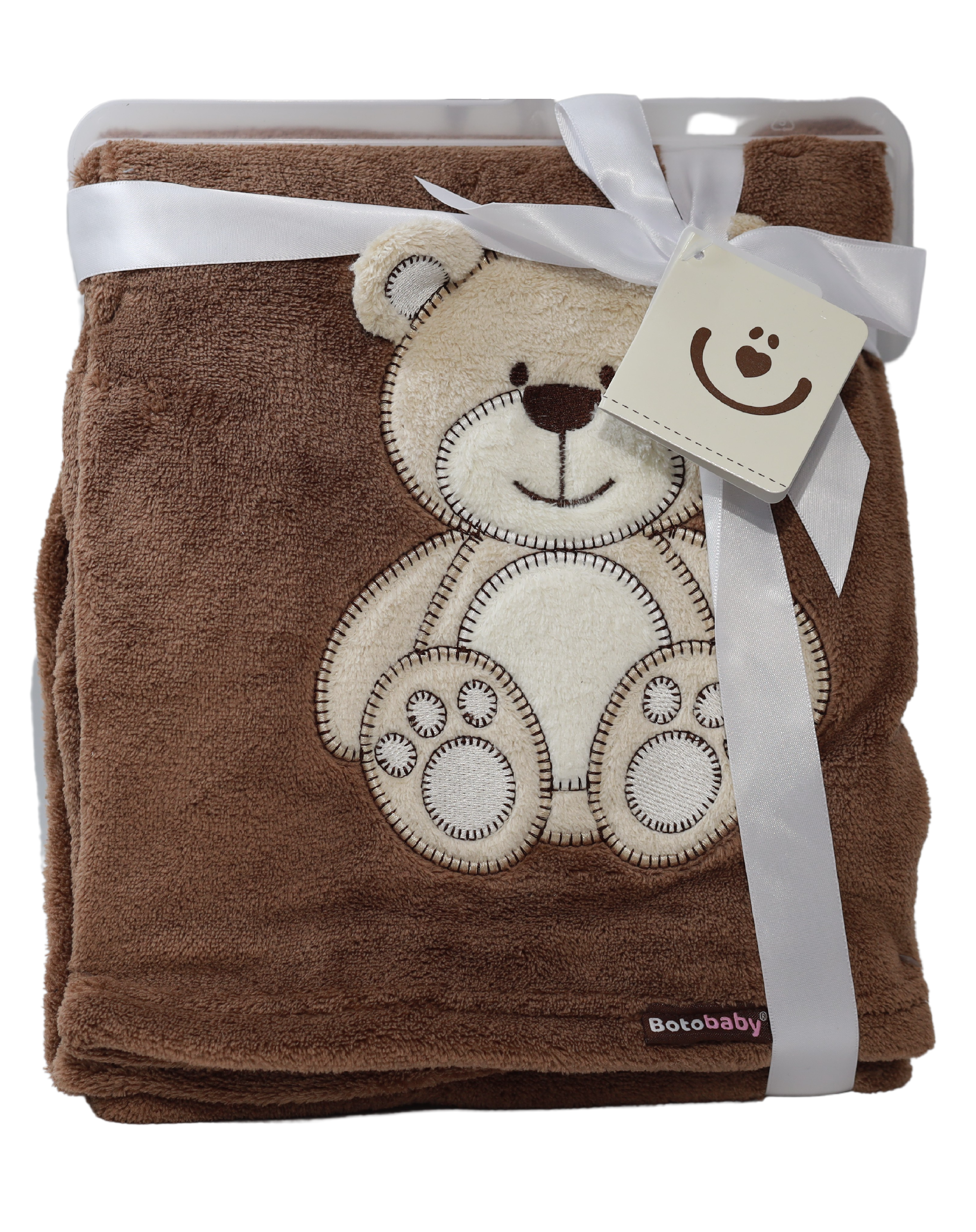 Babydecke – Braun mit Teddybär